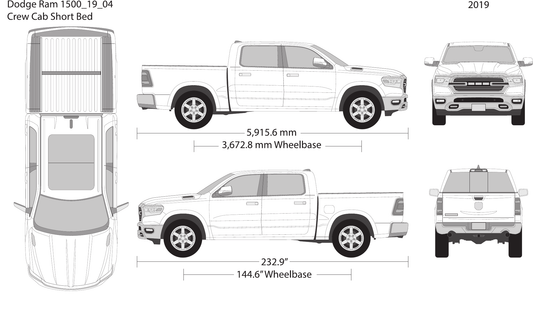 2019 Dodge Ram 1500 vector wrap template V04, Design-Ready PDF - GravBase