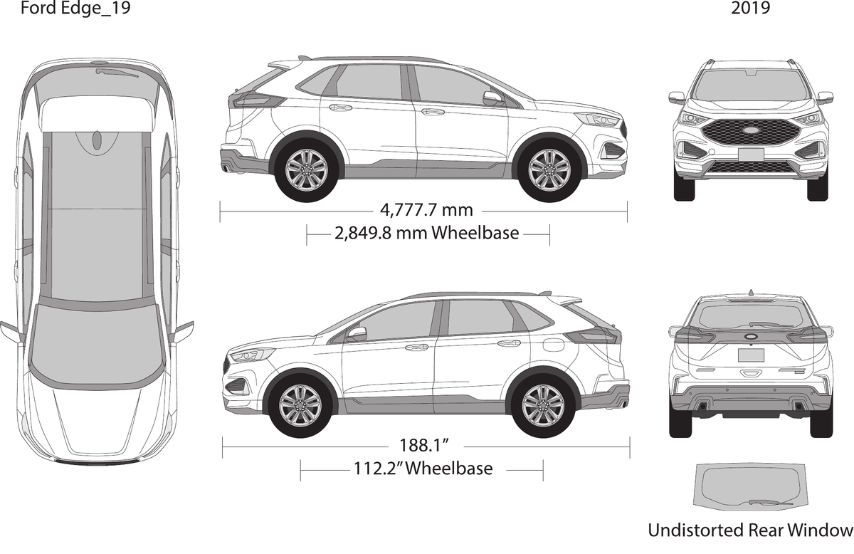 2019 Ford Edge vector wrap template, Design-Ready PDF - GravBase