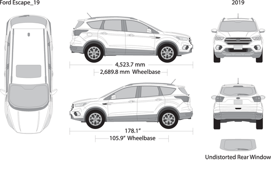 2019 Ford Escape V19 Vehicle Wrap Template