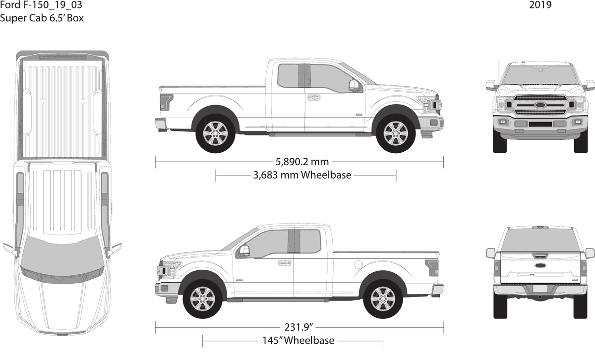 2019 Ford F-150 vector wrap template V03, Design-Ready PDF - GravBase