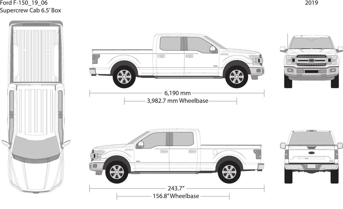 2019 Ford F-150 vector wrap template V06, Design-Ready PDF - GravBase