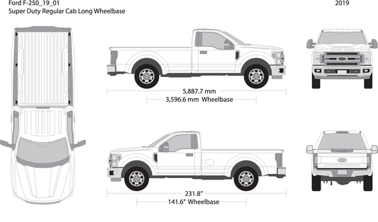 2019 Ford F 250 V01 Vehicle Wrap Template