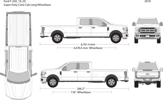 2019 Ford F-250 vector wrap template V05, Design-Ready PDF - GravBase