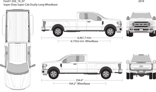 2019 Ford F-250 vector wrap template V07, Design-Ready PDF - GravBase