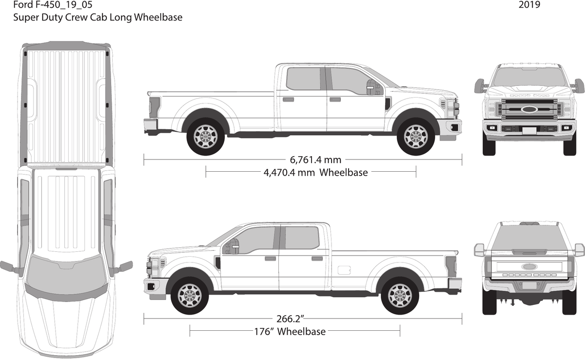 2019 Ford F-450 vector wrap template V05, Design-Ready PDF - GravBase