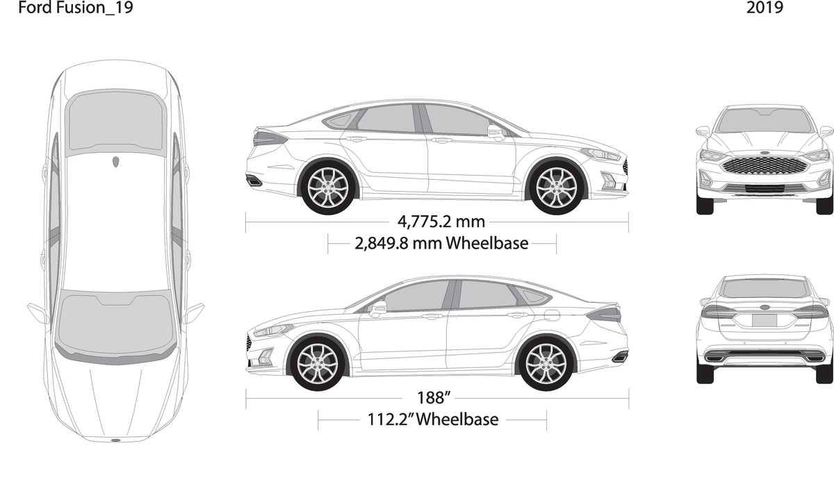 2019 Ford Fusion V19 Vehicle Wrap Template