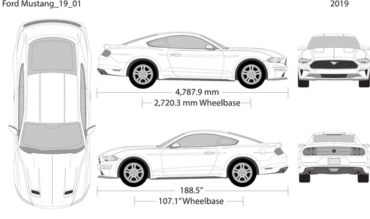 2019 Ford Mustang Vector Wrap Template - GravBase