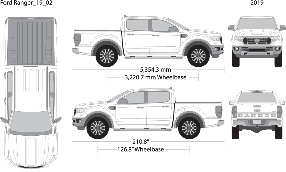 2019 Ford Ranger V02 Vehicle Wrap Template