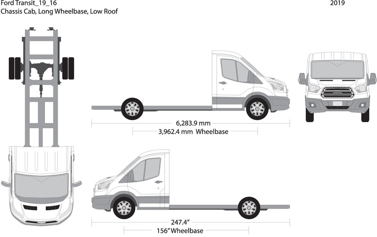 2019 Ford Transit Chassis V16 Vehicle Wrap Template