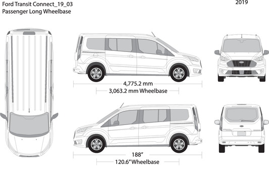 2019 Ford Transit Connect V03 Vehicle Wrap Template