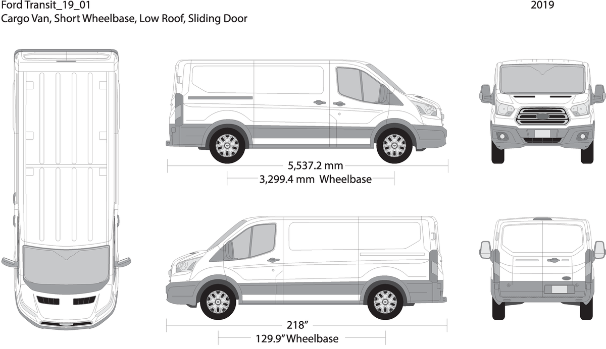 2019 Ford Transit Sliding Door V01 Vehicle Wrap Template