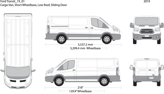 2019 Ford Transit Sliding Door V01 Vehicle Wrap Template