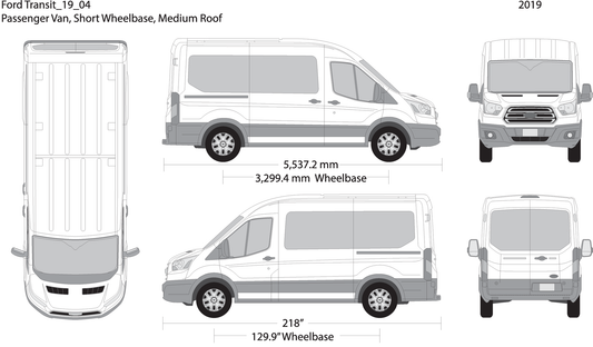 2019 Ford Transit Sliding Door V04 Vehicle Wrap Template