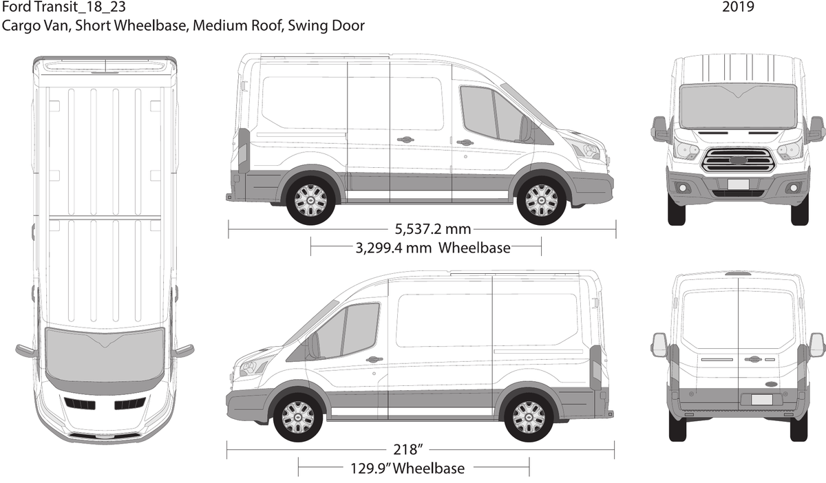 2019 Ford Transit Swing Doors vector wrap template V23, Design-Ready PDF - GravBase