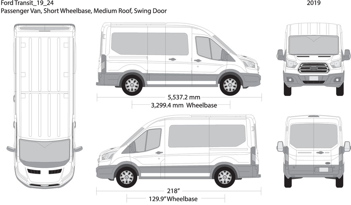 2019 Ford Transit Swing Doors V24 Vehicle Wrap Template
