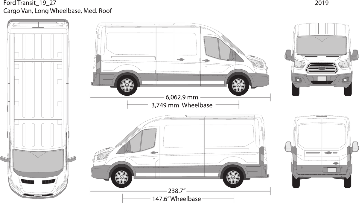2019 Ford Transit Swing Doors vector wrap template V27, Design-Ready PDF - GravBase