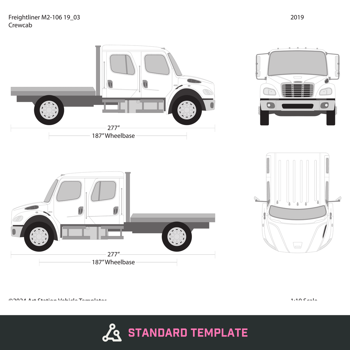 2019 Freightliner M2-106 vector wrap template V03, Design-Ready PDF - GravBase