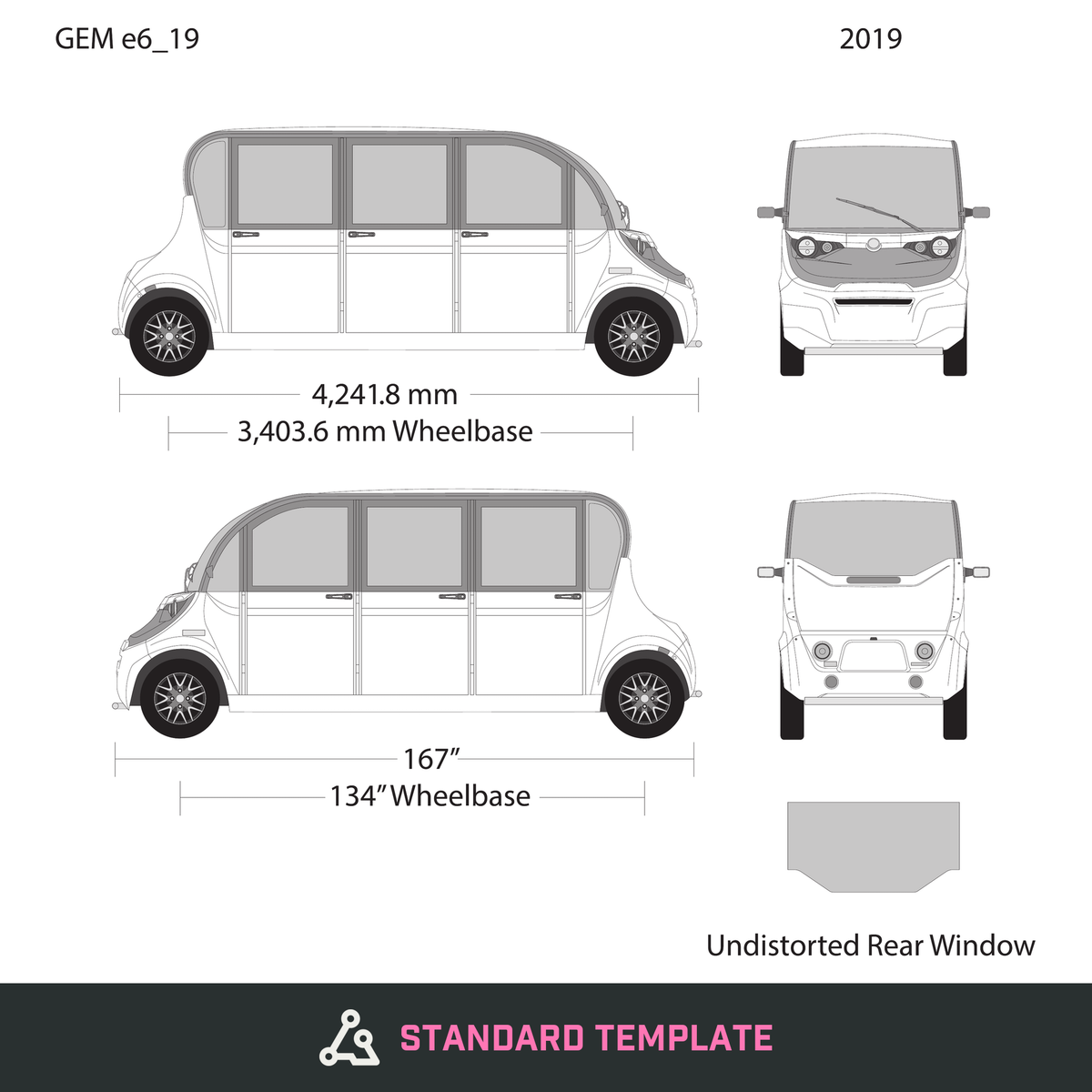 2019 GEM E6 vector wrap template, Design-Ready PDF - GravBase