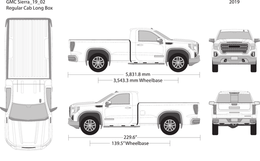 2019 GMC Sierra 1500 vector wrap template V02, Design-Ready PDF - GravBase