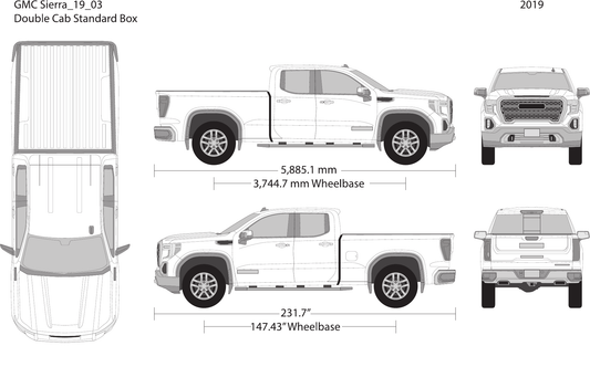 2019 GMC Sierra 1500 Vector Wrap Template - GravBase