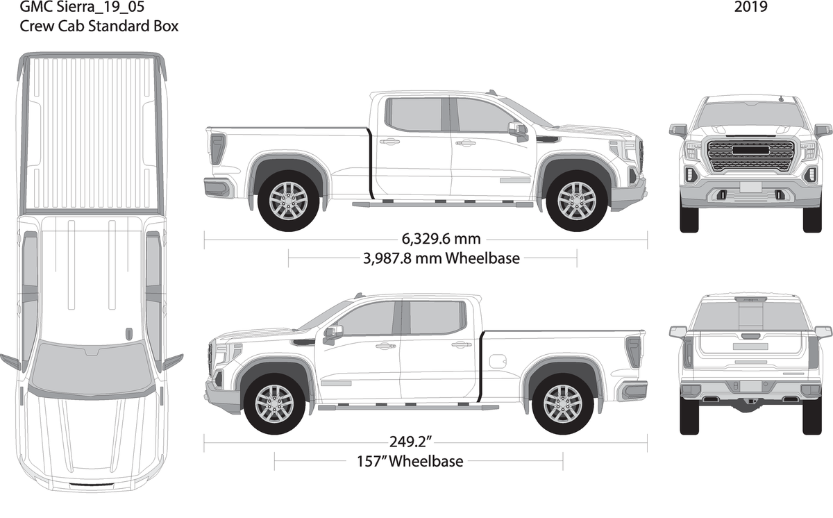 2019 Gmc Sierra 1500 V05 Vehicle Wrap Template
