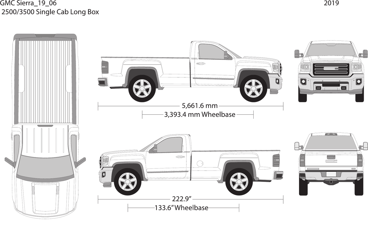 2019 GMC Sierra 2500-3500 HD Vector Wrap Template - GravBase