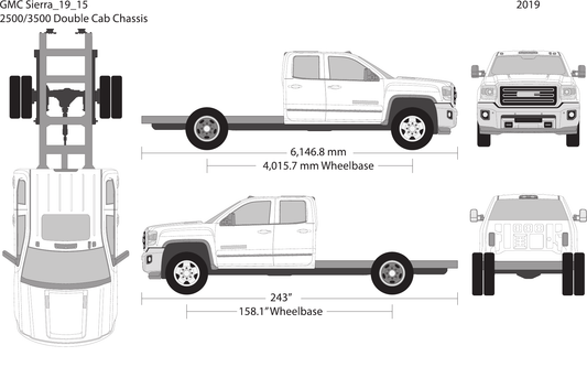 2019 GMC Sierra 2500-3500 HD vector wrap template V15, Design-Ready PDF - GravBase