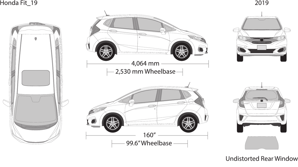 2019 Honda Fit vector wrap template, Design-Ready PDF - GravBase