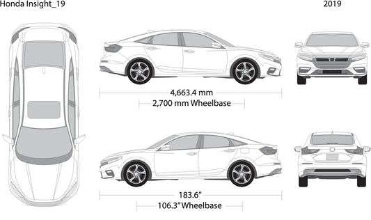 2019 Honda Insight V19 Vehicle Wrap Template