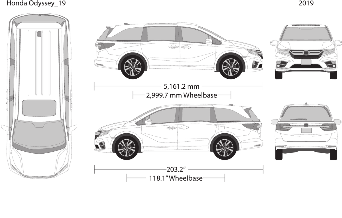 2019 Honda Odyssey vector wrap template, Design-Ready PDF - GravBase