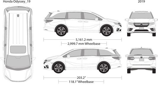 2019 Honda Odyssey vector wrap template, Design-Ready PDF - GravBase