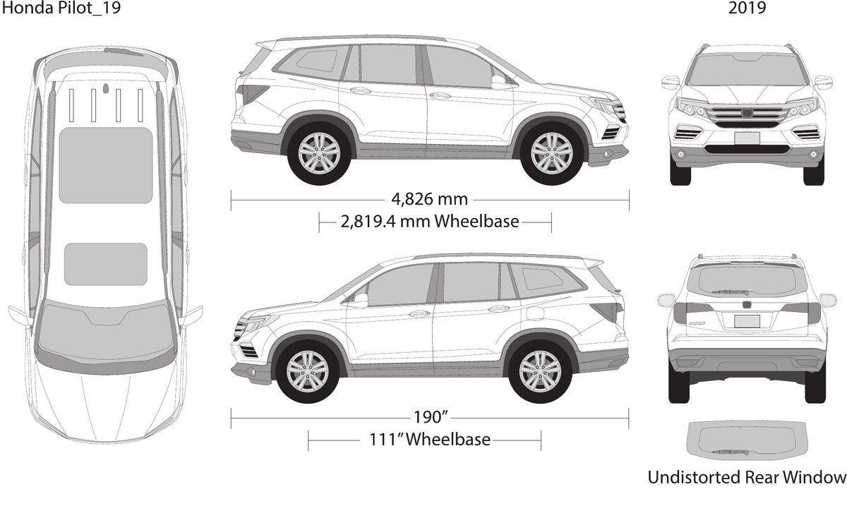 2019 Honda Pilot vector wrap template, Design-Ready PDF - GravBase