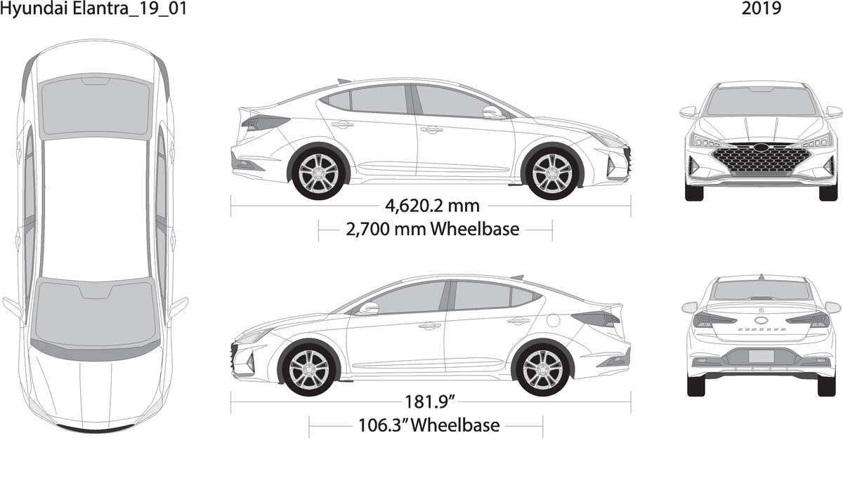 2019 Hyundai Elantra V01 Vehicle Wrap Template