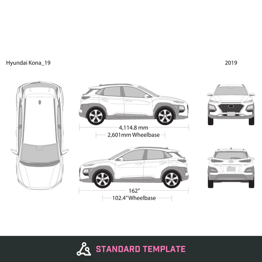 2019 Hyundai Kona Vector Wrap Template - GravBase