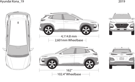 2019 Hyundai Kona free vector vehicle wrap template - GravBase