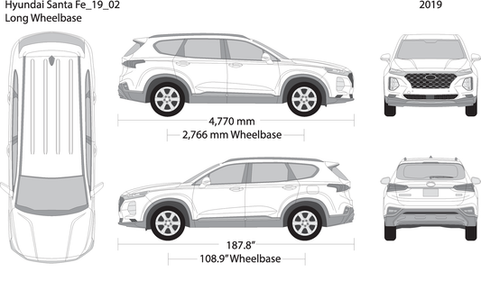 2019 Hyundai Santa Fe V02 Vehicle Wrap Template
