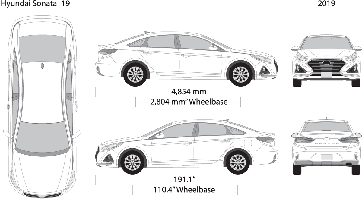 2019 Hyundai Sonata V19 Vehicle Wrap Template