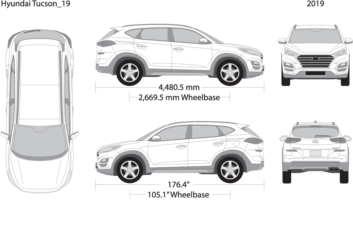 2019 Hyundai Tucson V19 Vehicle Wrap Template