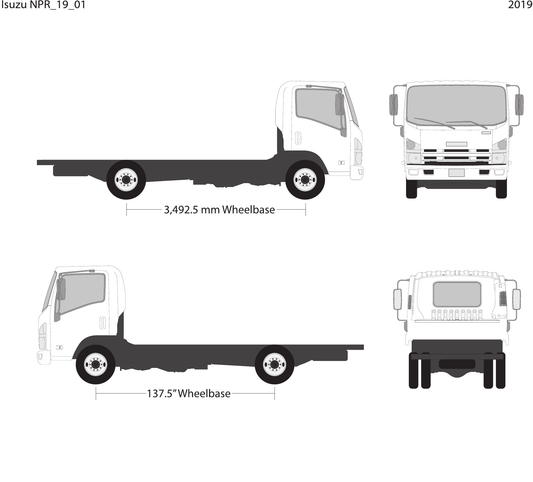2019 Isuzu NPR vector wrap template V01, Design-Ready PDF - GravBase