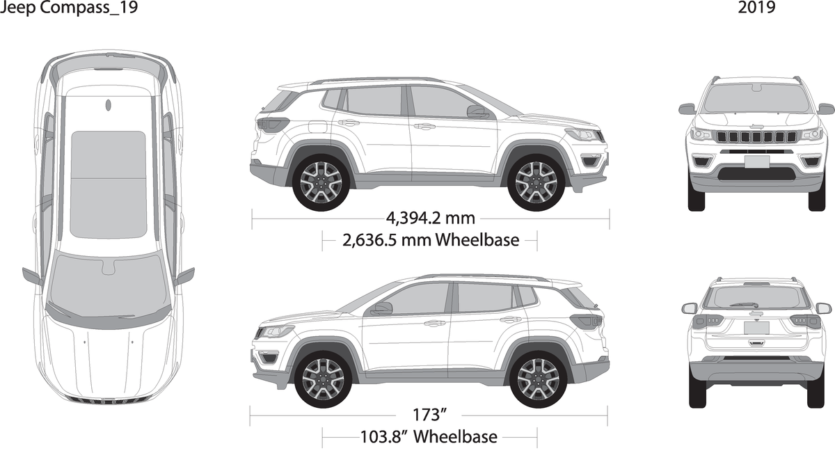 2019 Jeep Compass V19 Vehicle Wrap Template