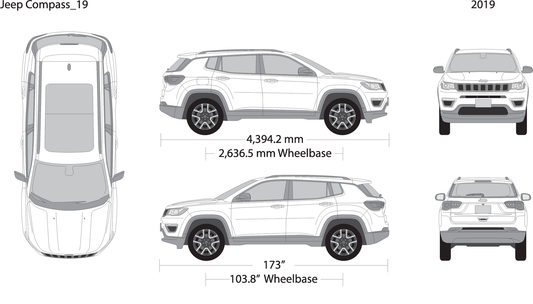 2019 Jeep Compass V19 Vehicle Wrap Template