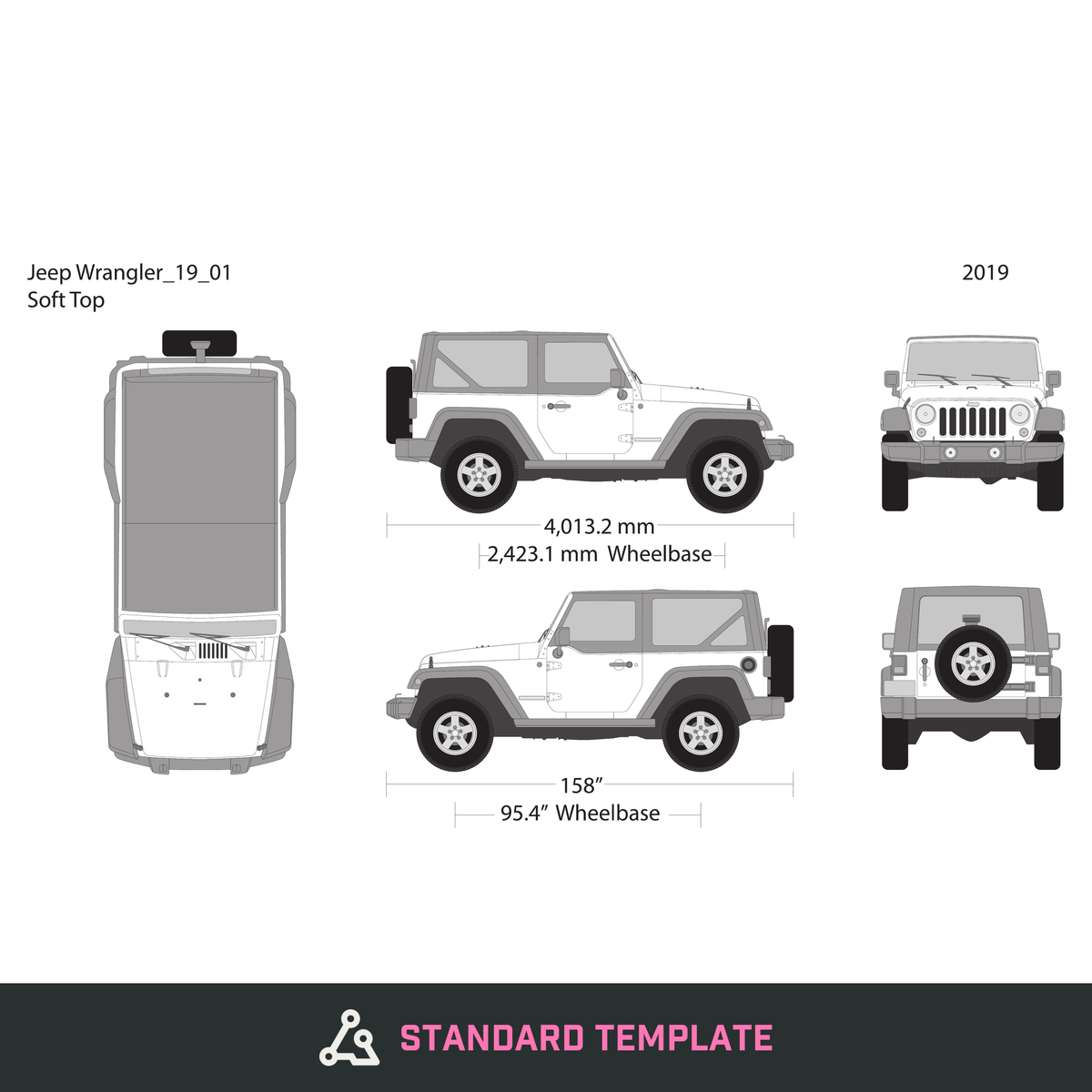 2019 Jeep Wrangler vector wrap template V01, Design-Ready PDF - GravBase