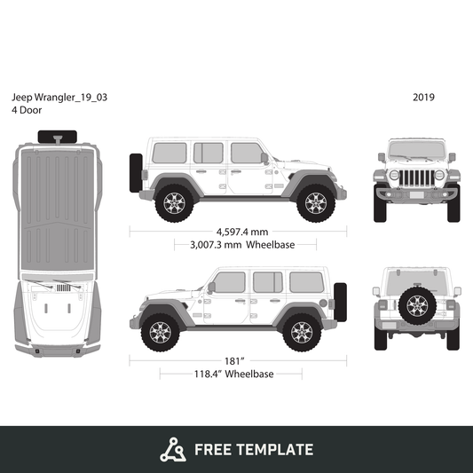 2019 Jeep Wrangler free vector vehicle wrap template - GravBase