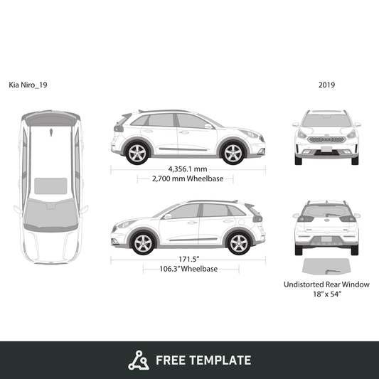 2019 Kia Niro free vector vehicle wrap template - GravBase