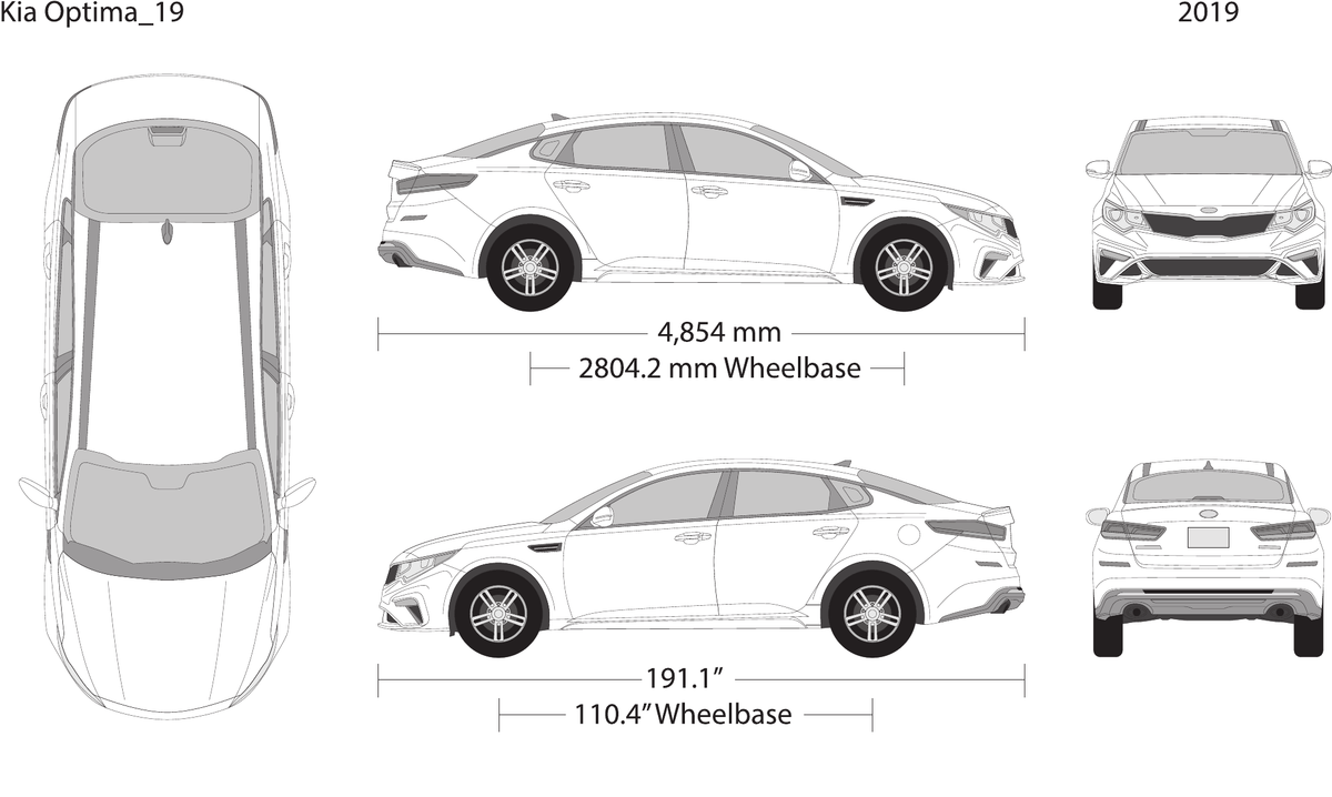 2019 Kia Optima Vector Wrap Template - GravBase