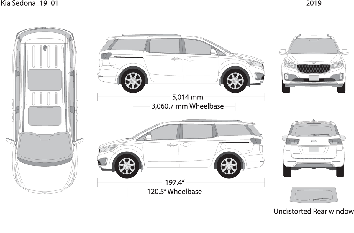 2019 Kia Sedona V01 Vehicle Wrap Template