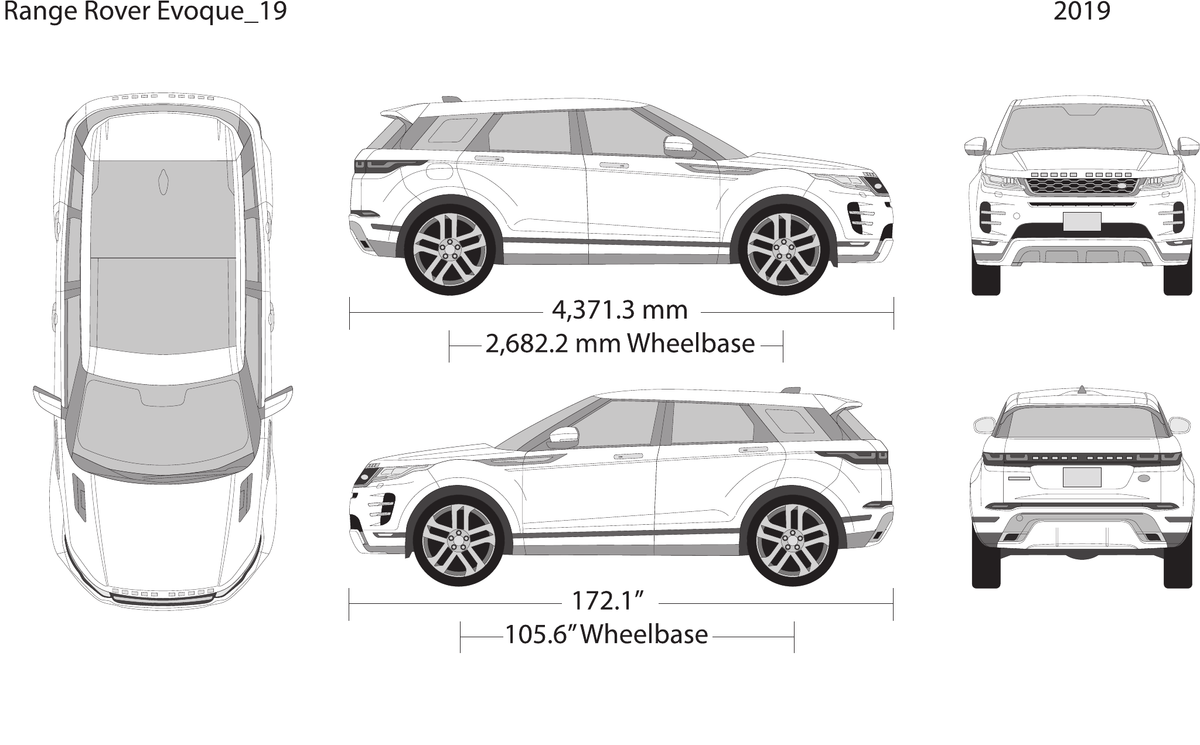 2019 Land Rover Evoque vector wrap template, Design-Ready PDF - GravBase