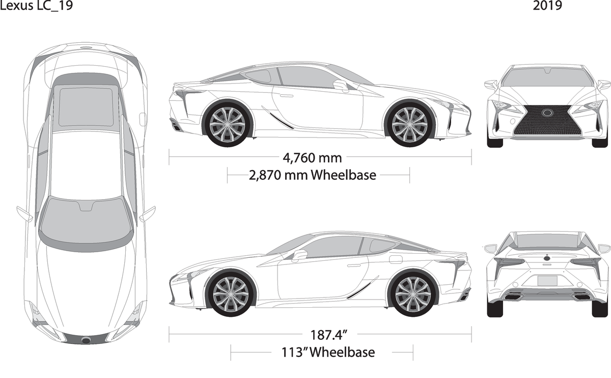 2019 Lexus Lc V19 Vehicle Wrap Template