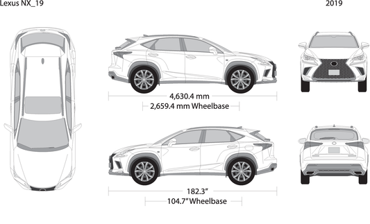 2019 Lexus Nx V19 Vehicle Wrap Template