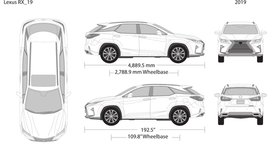 2019 Lexus RX Vector Wrap Template - GravBase